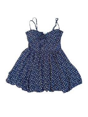 Riley & James Size L Navy Floral Mini Dress Adjustable Strap Sundress